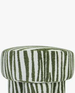 Pouf ou tabouret, Zèbre vert, Ø44 Corinthe