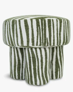 Pouf ou tabouret, Zèbre vert, Ø44 Corinthe