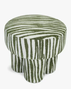 Pouf ou tabouret, Zèbre vert, Ø44 Corinthe