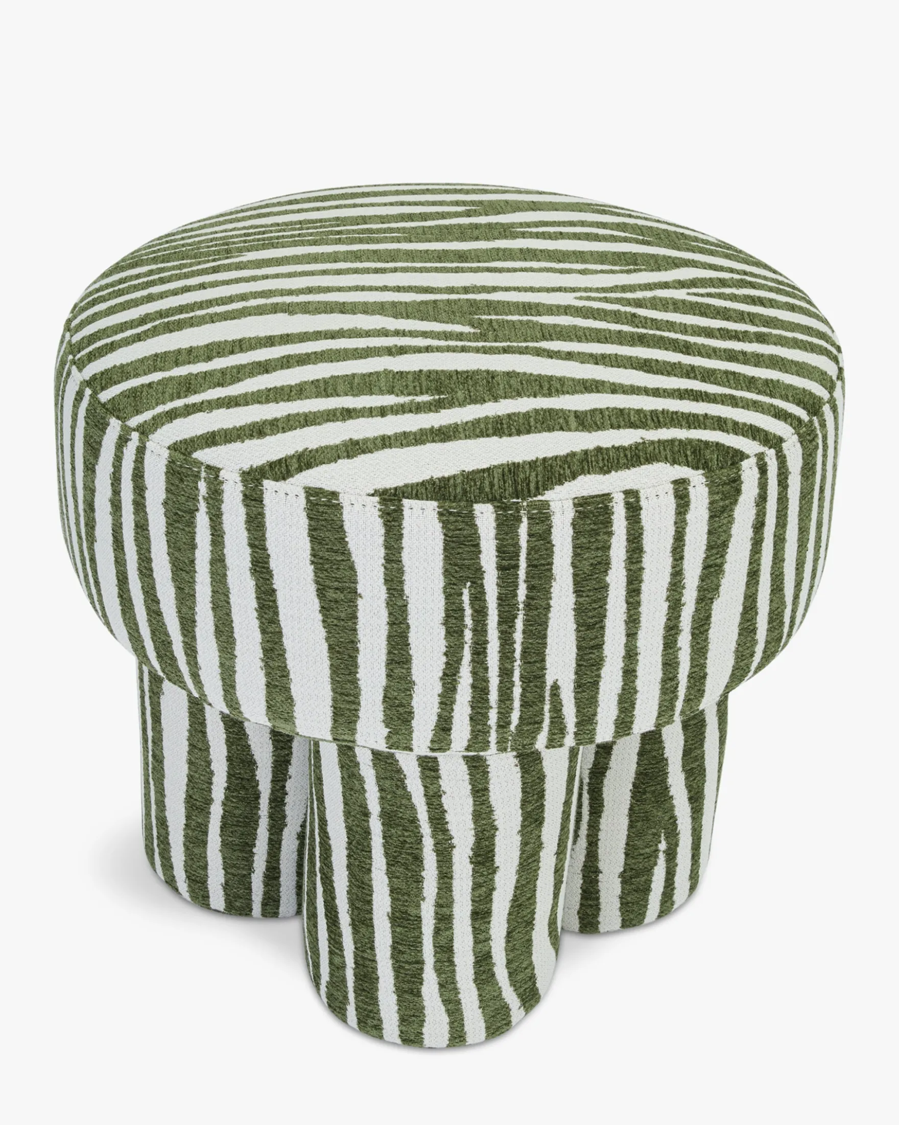 Pouf ou tabouret, Zèbre vert, Ø44 Corinthe
