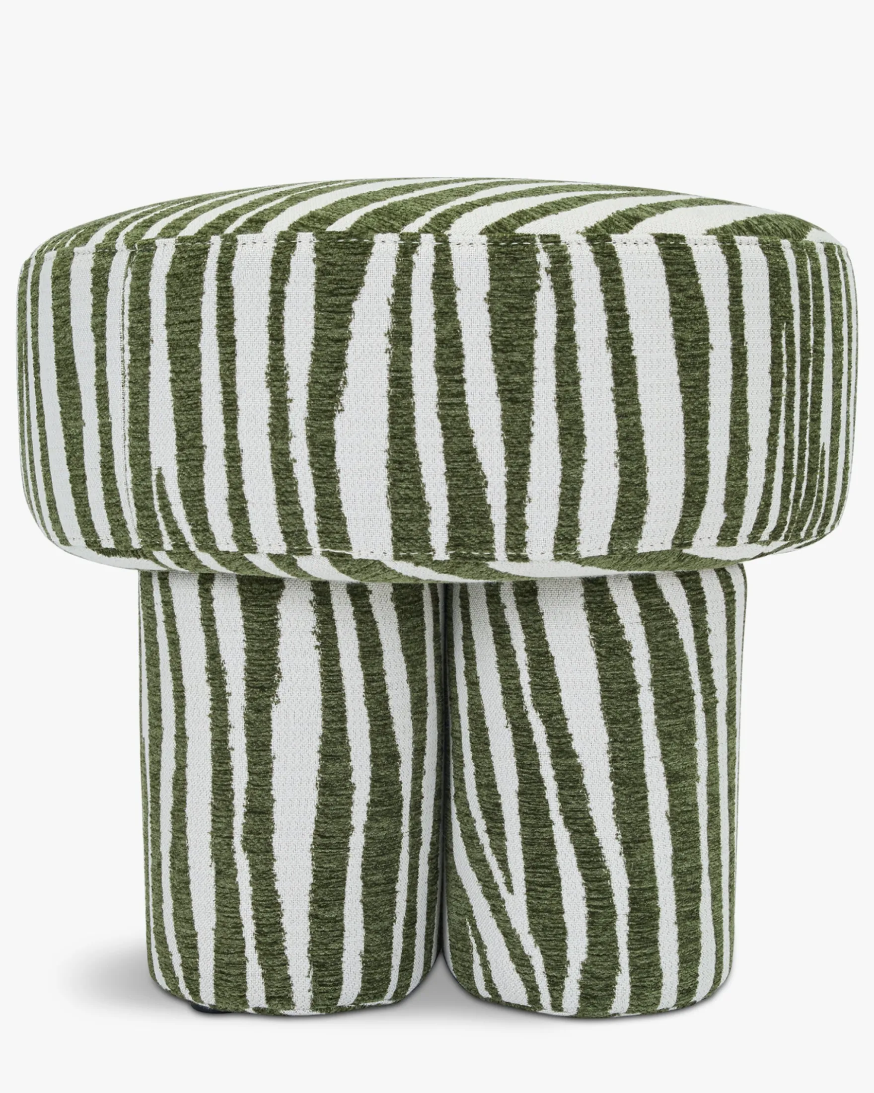 Pouf ou tabouret, Zèbre vert, Ø44 Corinthe