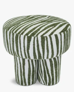 Pouf ou tabouret, Zèbre vert, Ø44 Corinthe