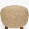 Pouf, Tweed jaune miami & bois noyer, Ø60 Platon