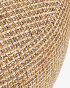 Pouf, Tweed jaune miami & bois noyer, Ø60 Platon