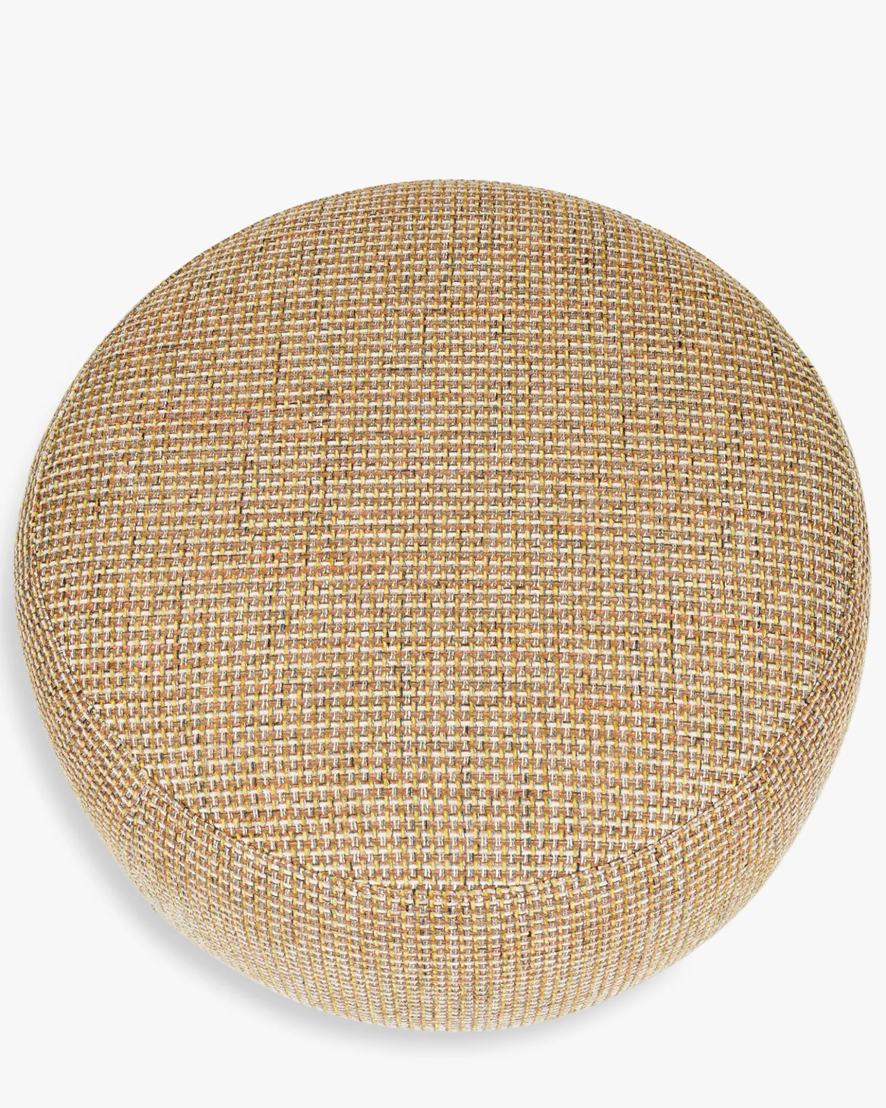 Pouf, Tweed jaune miami & bois noyer, Ø60 Platon