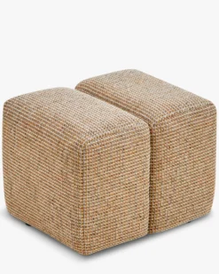 Pouf, Tweed jaune miami, H40 Nami