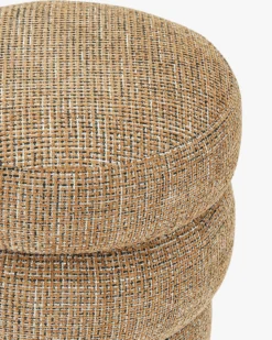 Pouf, Tweed marron caramel, H43 Mdina