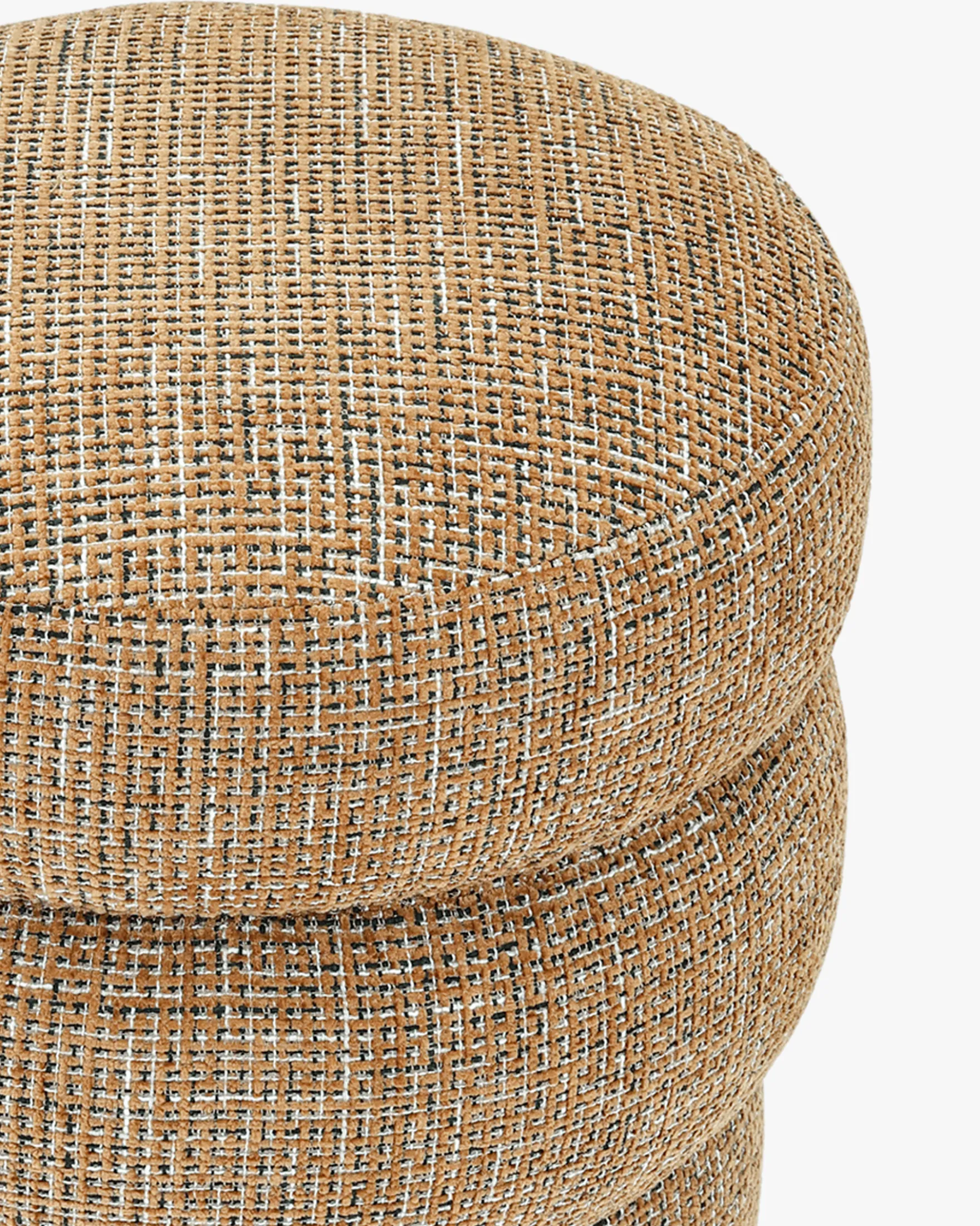 Pouf, Tweed marron caramel, H43 Mdina
