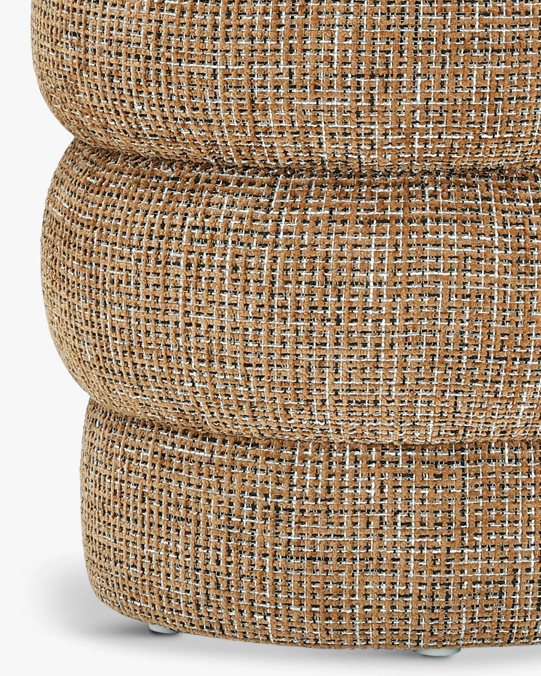 Pouf, Tweed marron caramel, H43 Mdina