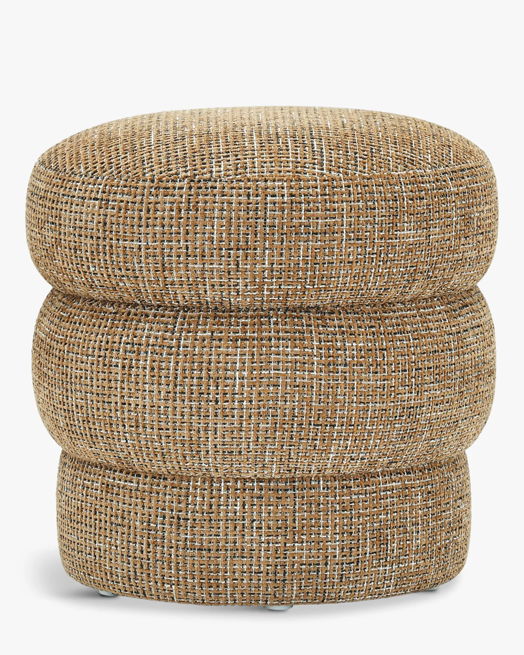 Pouf, Tweed marron caramel, H43 Mdina
