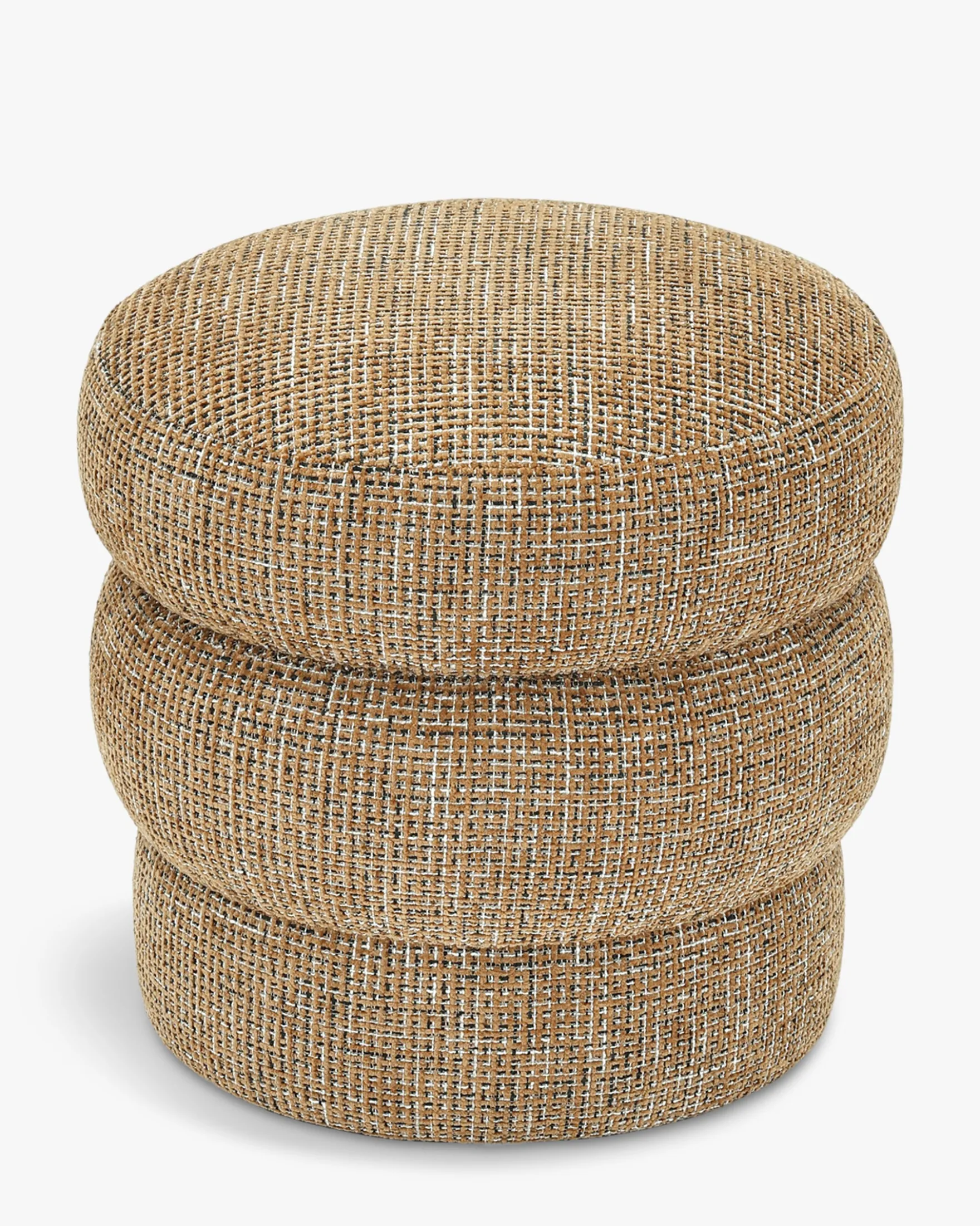 Pouf, Tweed marron caramel, H43 Mdina