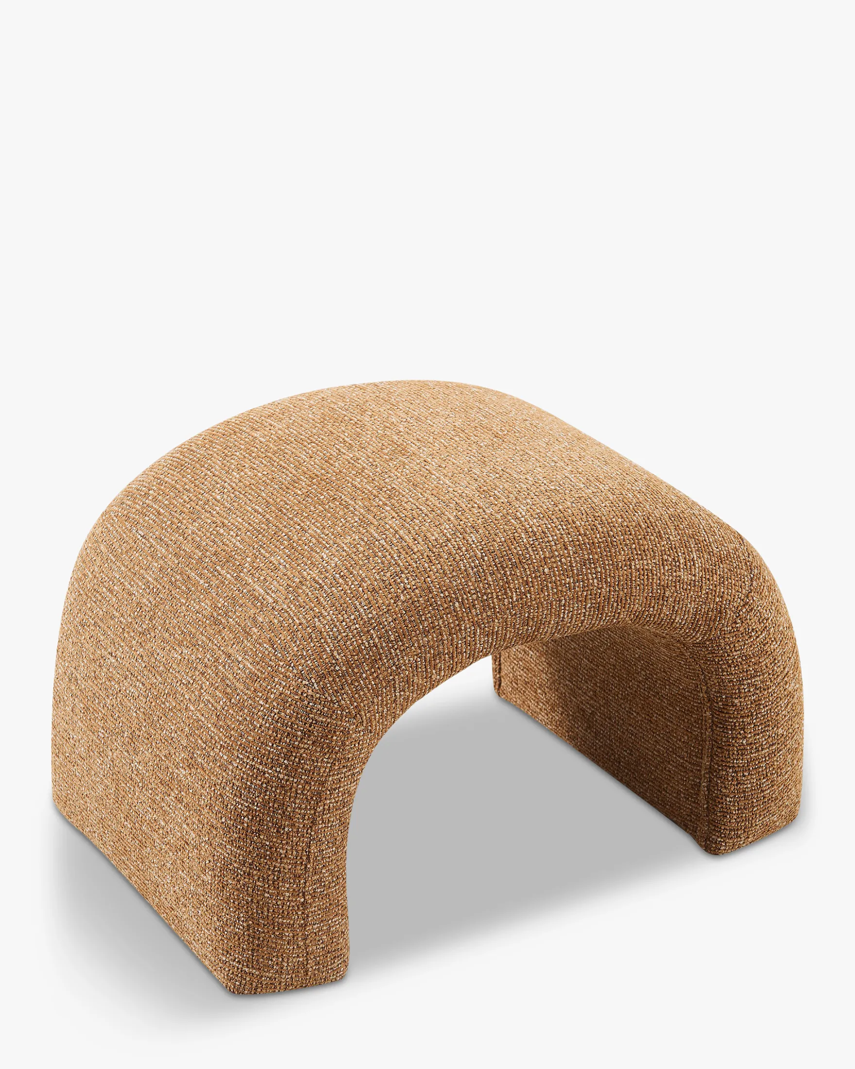 Pouf, Tweed marron chêne Flow