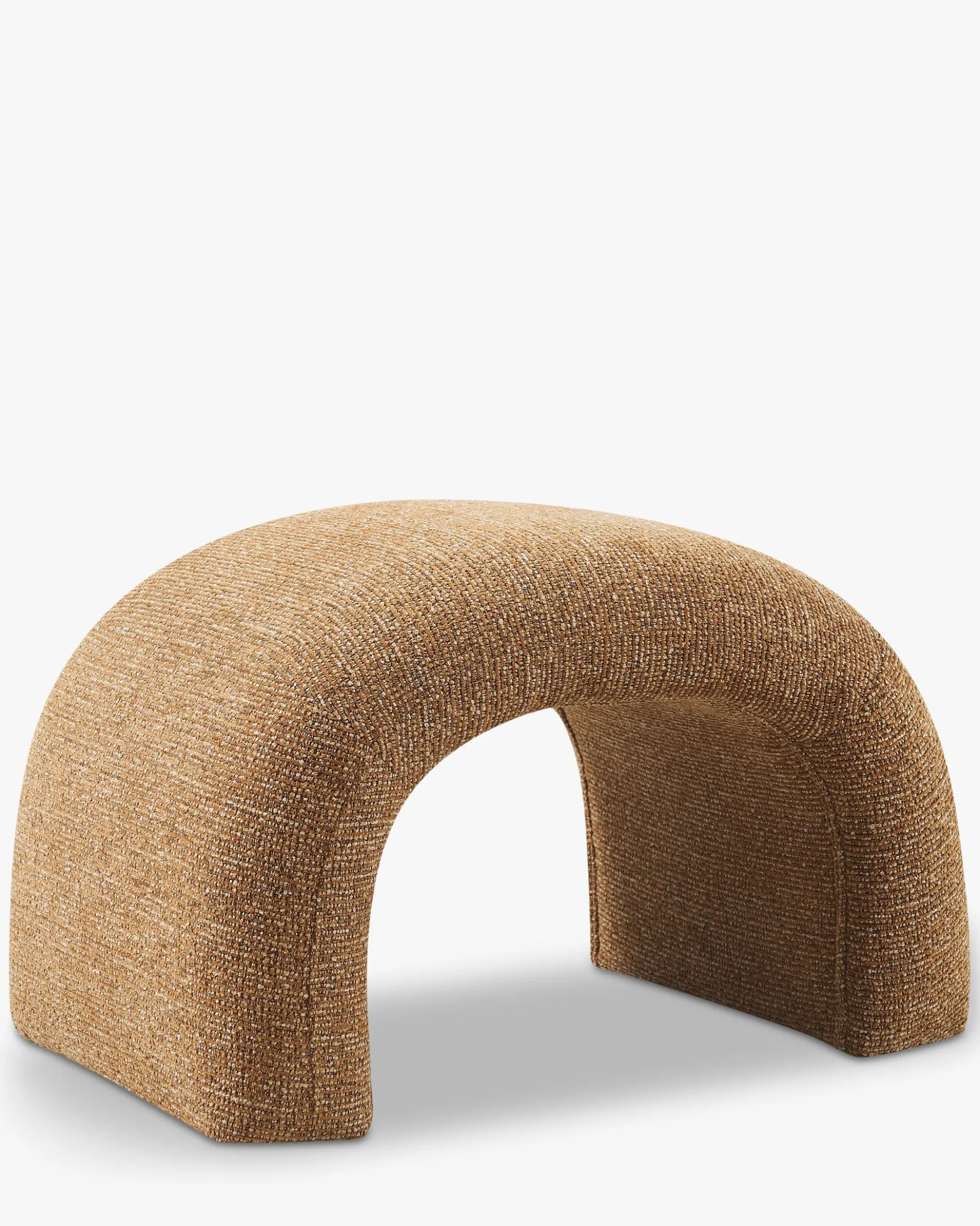 Pouf, Tweed marron chêne Flow