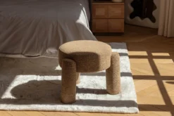 Pouf, Tweed marron chêne, H43 Luqa