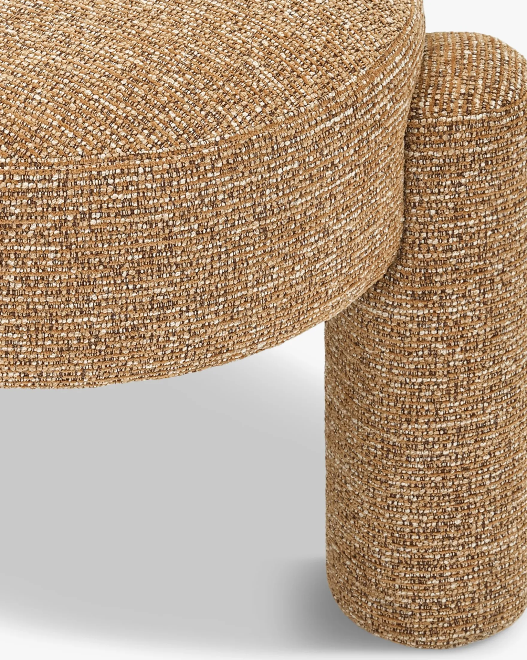Pouf, Tweed marron chêne, H43 Luqa