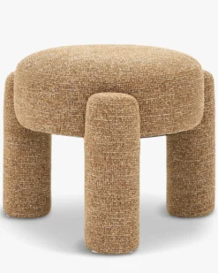 Pouf, Tweed marron chêne, H43 Luqa