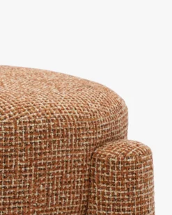 Pouf, Tweed rouge rouille et beige, H43 Luqa