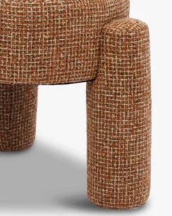 Pouf, Tweed rouge rouille et beige, H43 Luqa