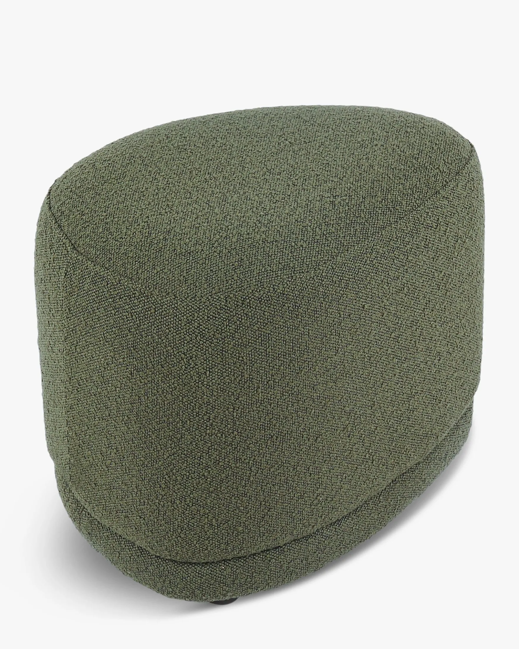 Pouf, Vert kaki bouclé, H41 Enzo
