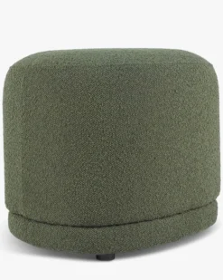 Pouf, Vert kaki bouclé, H41 Enzo
