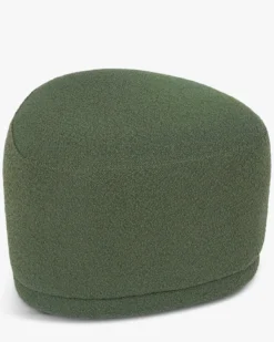Pouf, Vert kaki bouclé, H41 Enzo