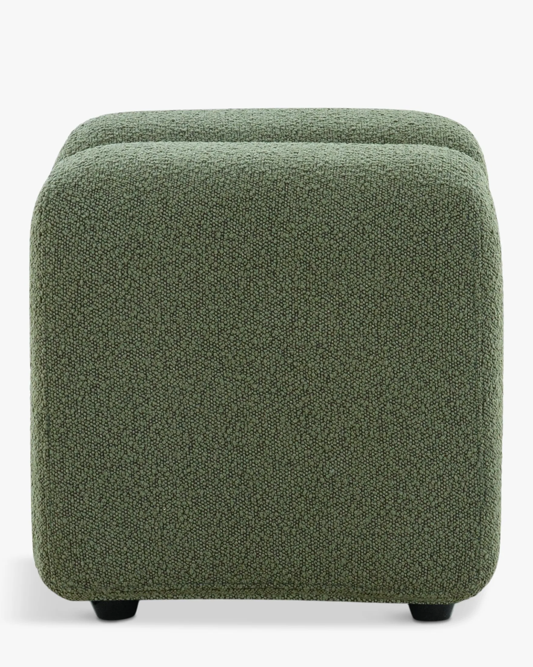 Pouf, Vert kaki bouclé, H40 Nami
