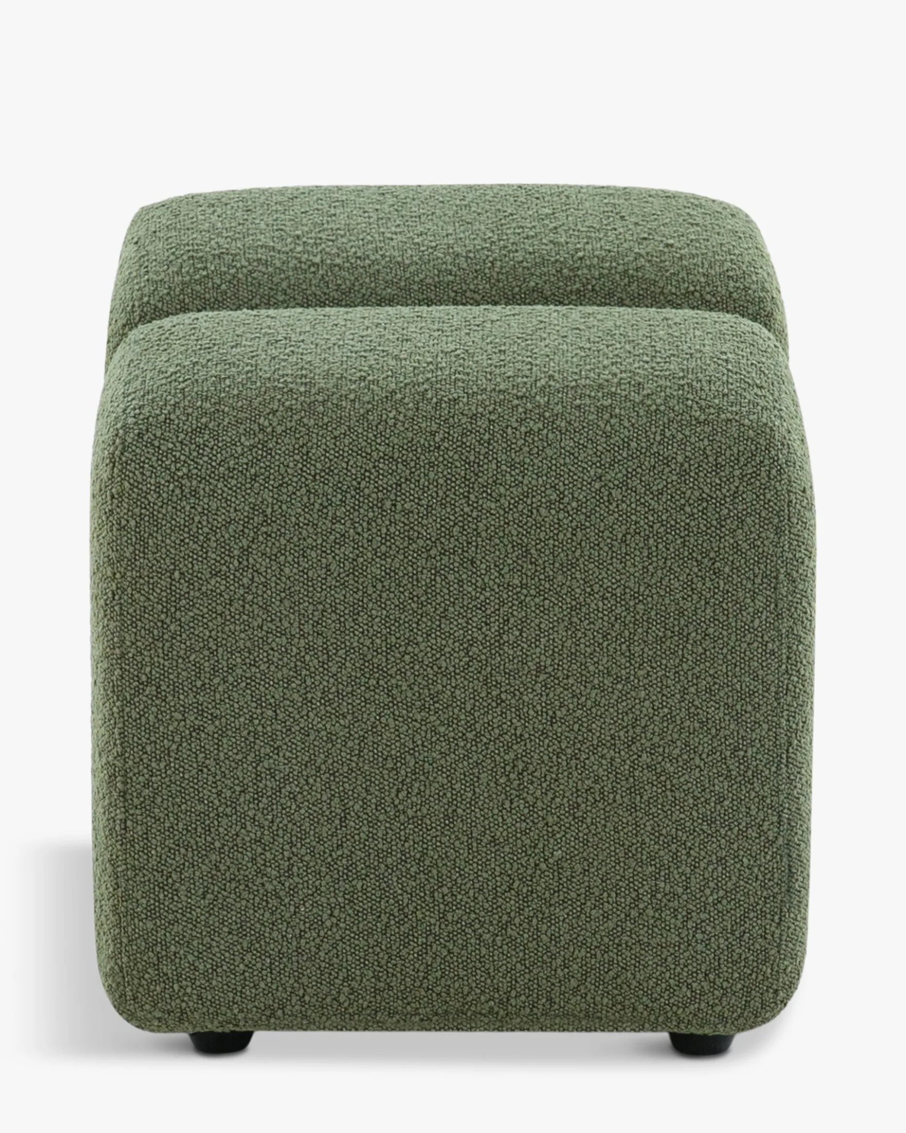 Pouf, Vert kaki bouclé, H40 Nami