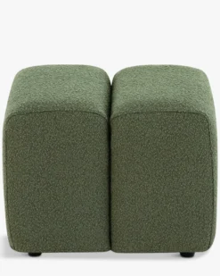Pouf, Vert kaki bouclé, H40 Nami