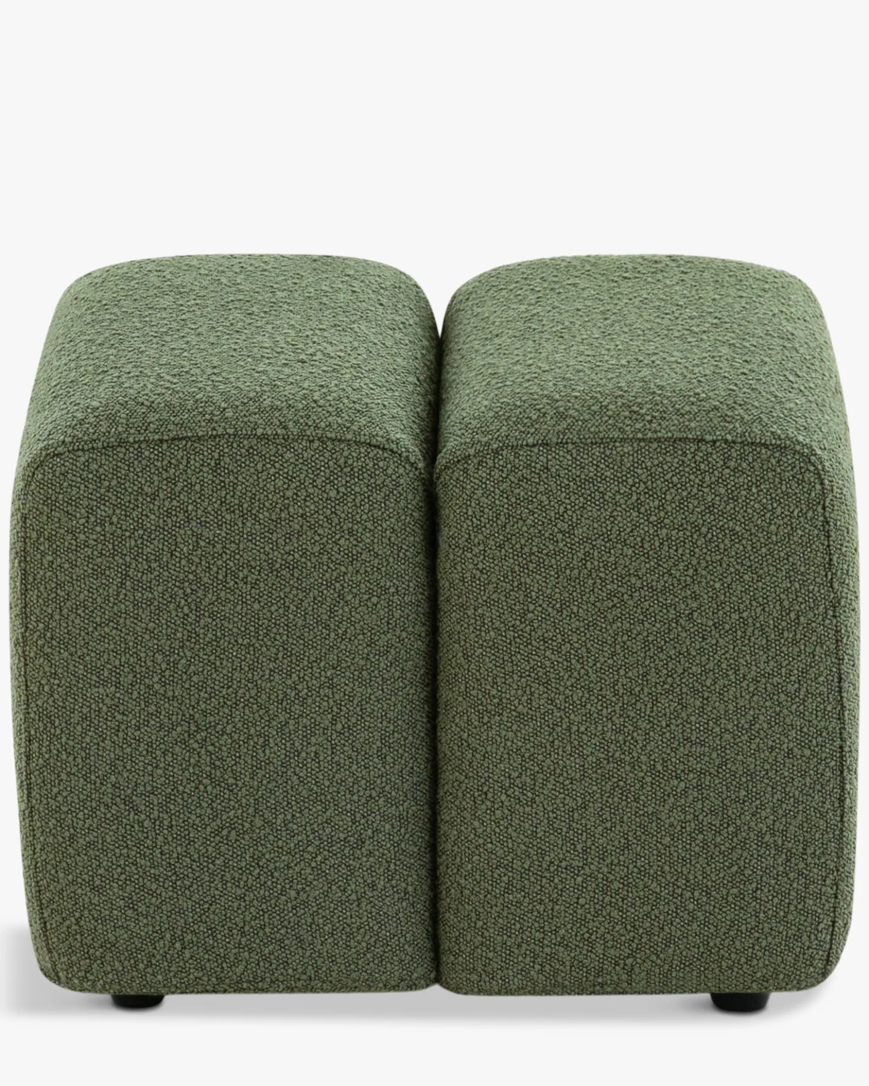 Pouf, Vert kaki bouclé, H40 Nami