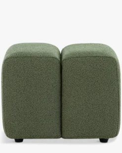 Pouf, Vert kaki bouclé, H40 Nami