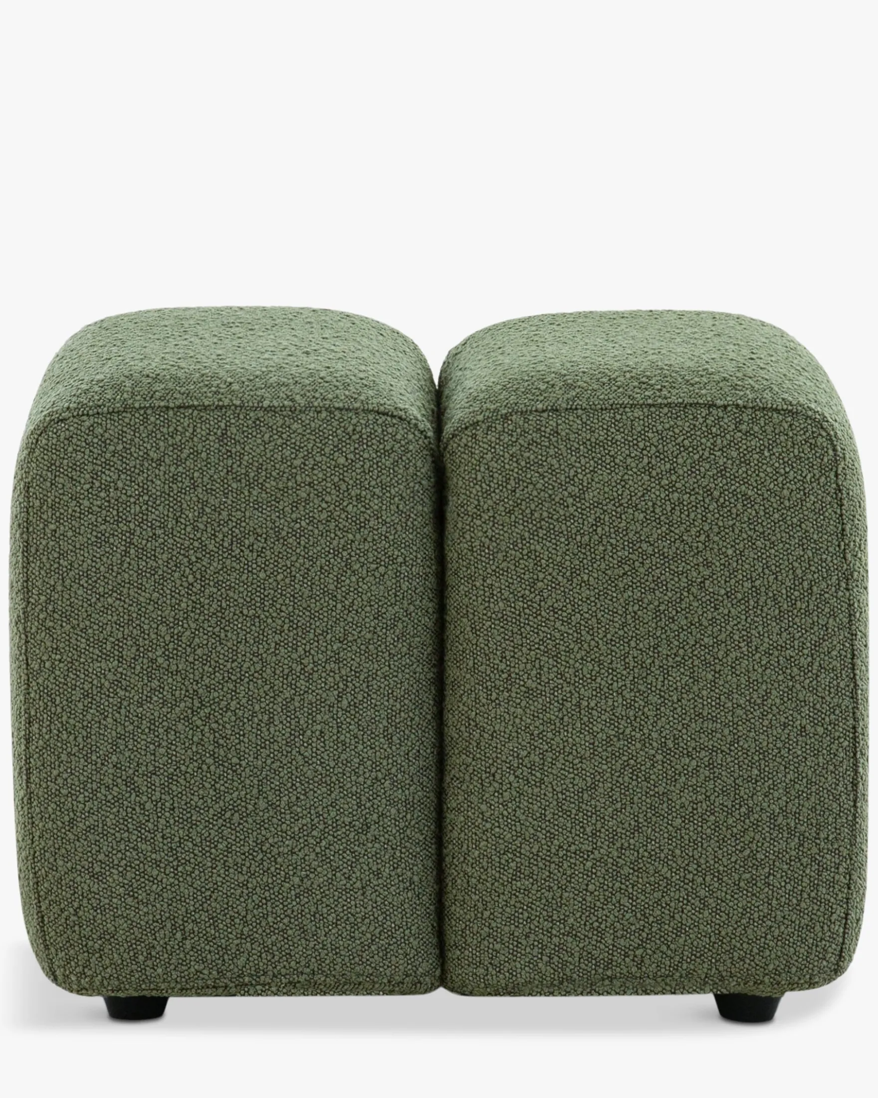 Pouf, Vert kaki bouclé, H40 Nami