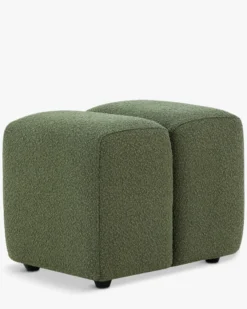 Pouf, Vert kaki bouclé, H40 Nami