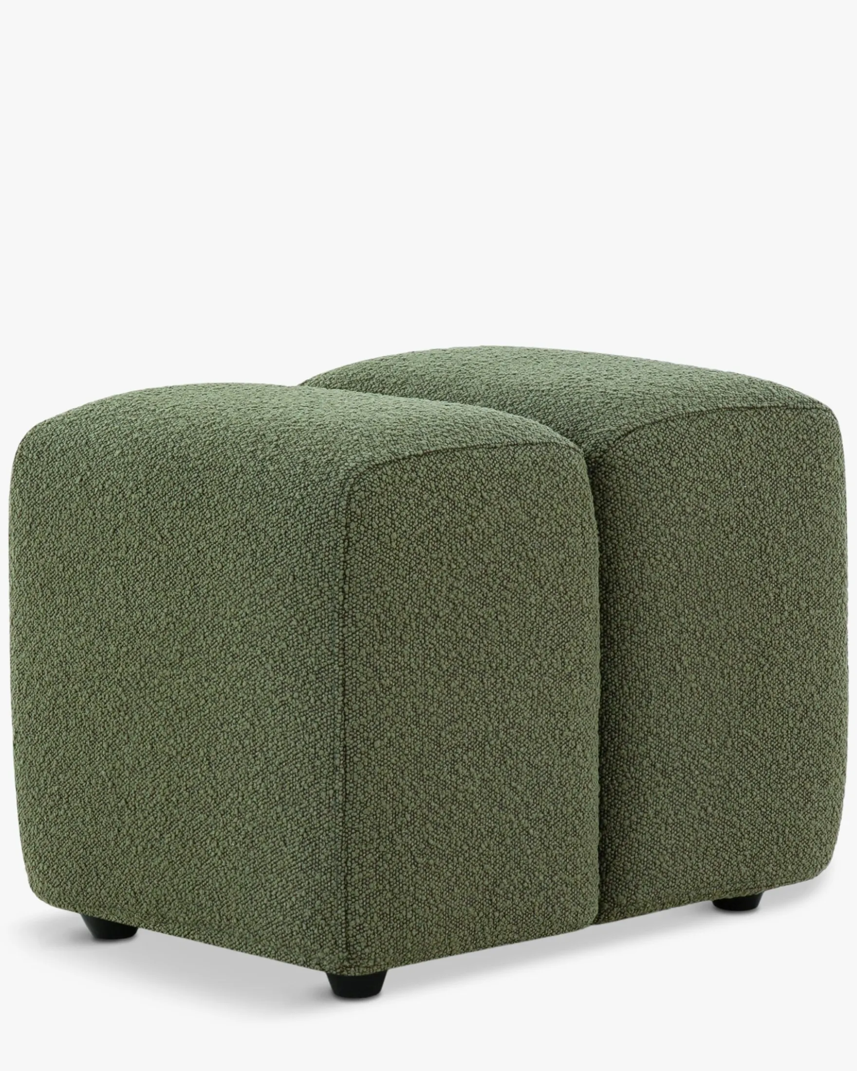 Pouf, Vert kaki bouclé, H40 Nami
