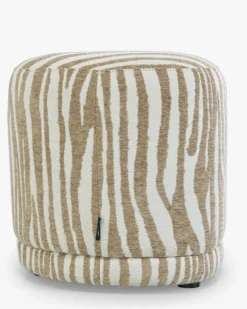 Pouf, Zèbre beige, H41 Enzo