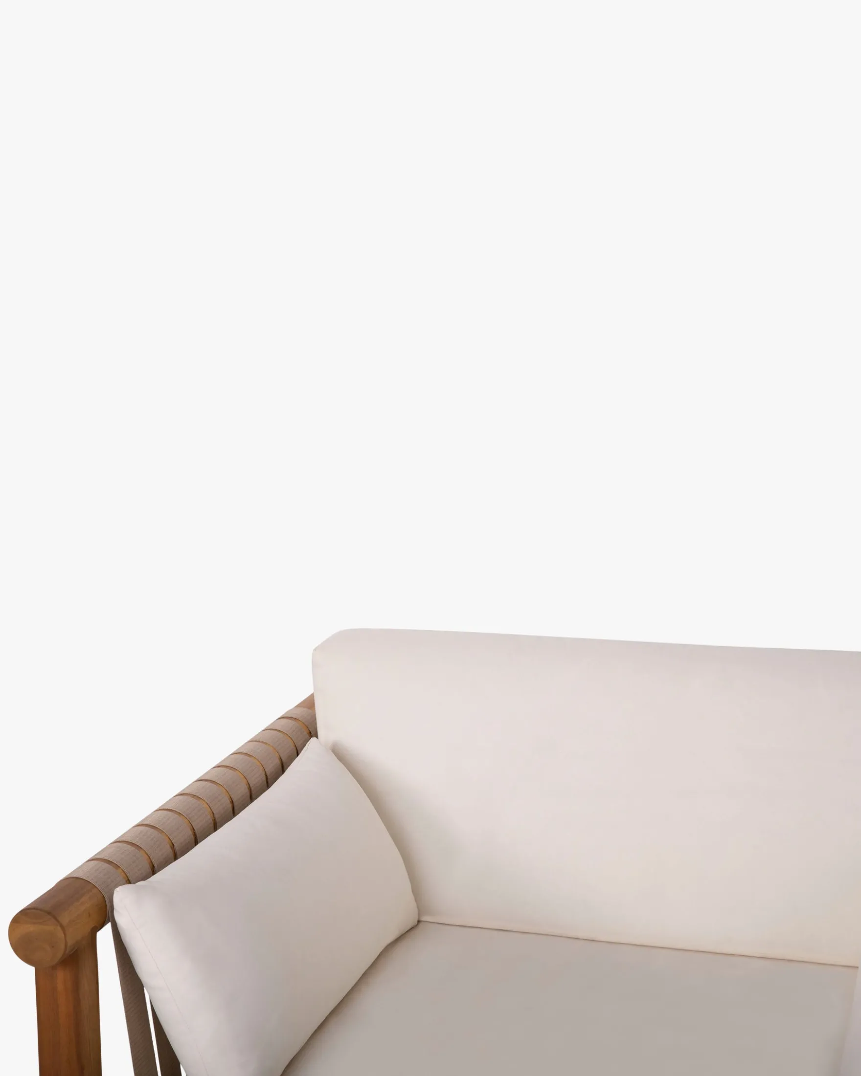 Salon de jardin, Canapé de jardin 3 places + Fauteuil, Blanc Écru & Bois d'Acacia Bexley