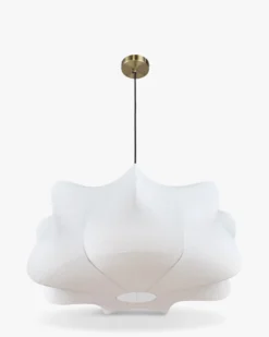 Suspension, Blanc satiné & laiton brossé, ajustable Aichi
