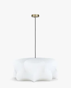 Suspension, Blanc satiné & laiton brossé, ajustable Aichi