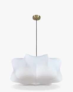 Suspension, Blanc satiné & laiton brossé, ajustable Aichi