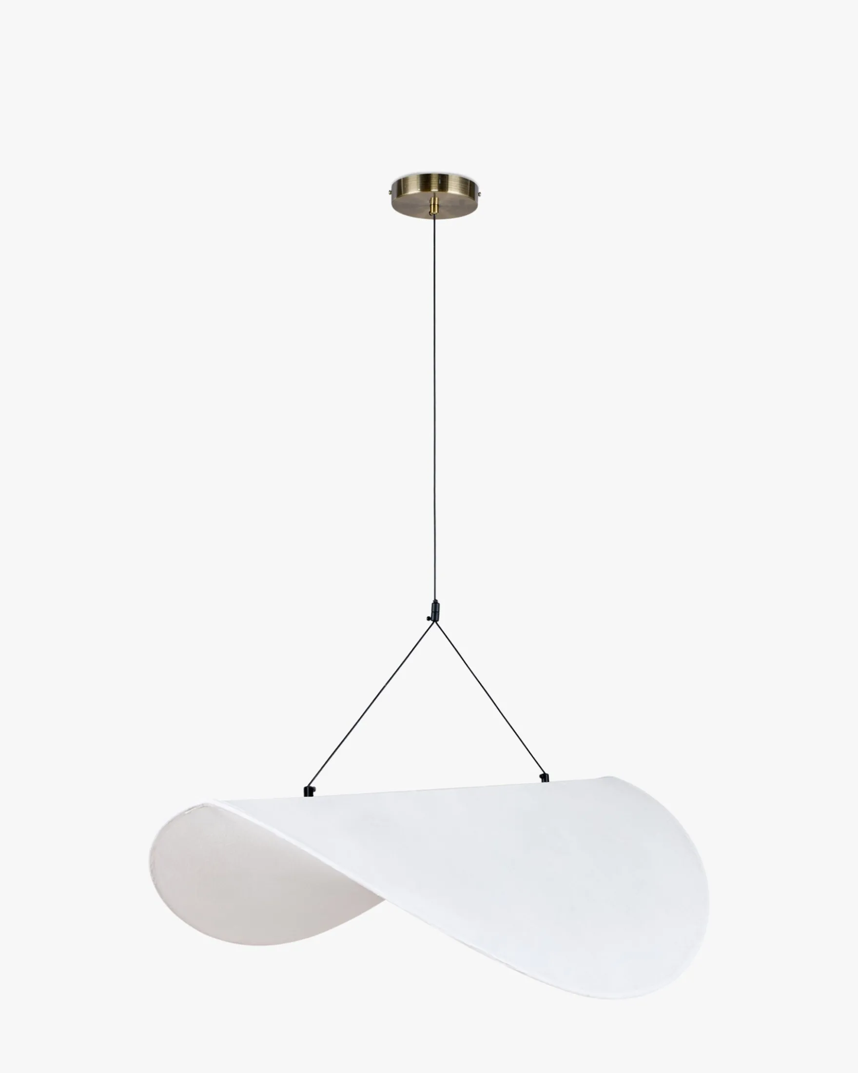 Suspension, Blanc satiné & laiton brossé, ajustable Fukui