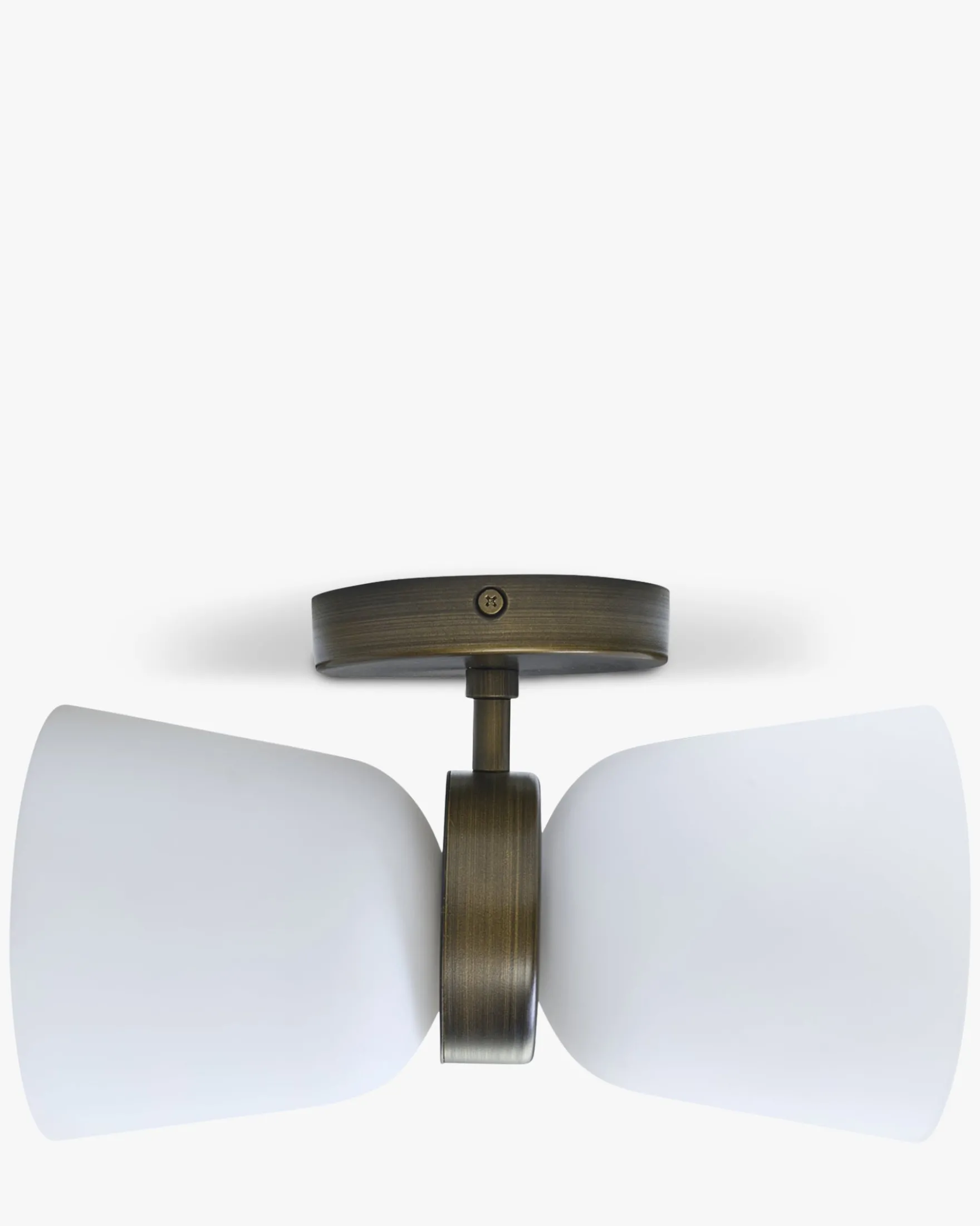 Suspension ou applique murale, Verre blanc & métal bronze, H29 Crosby
