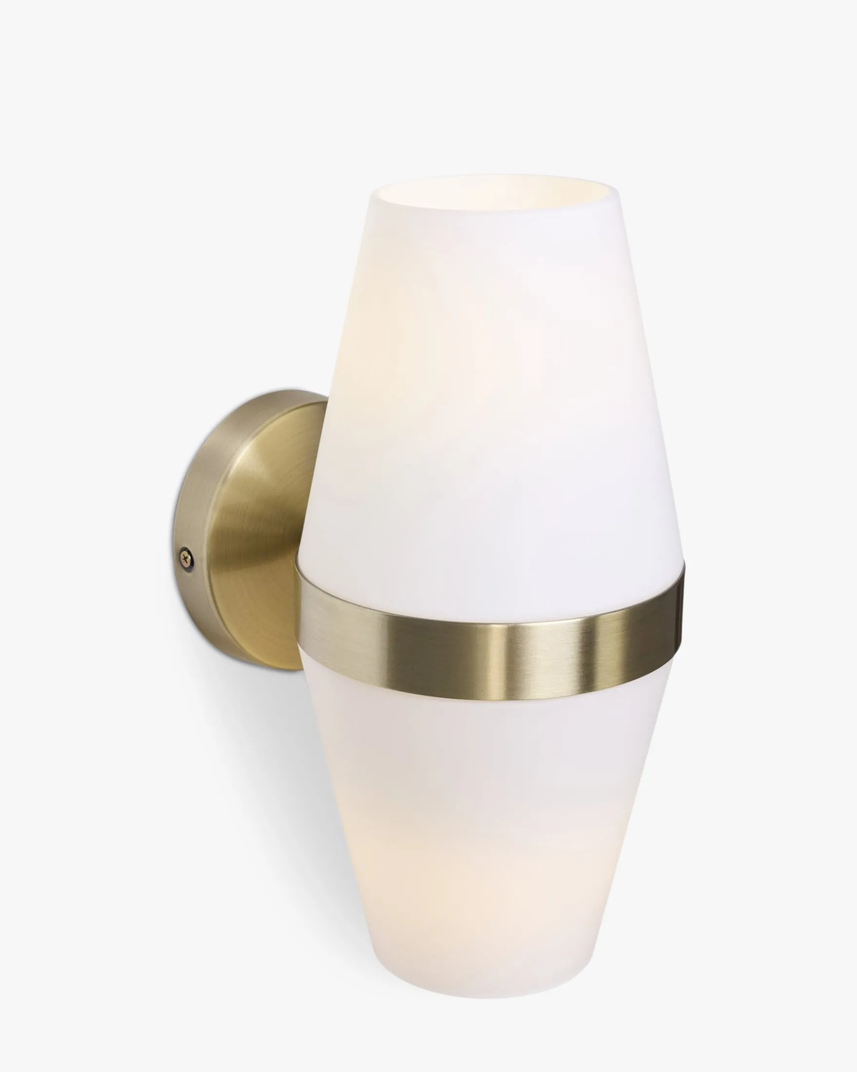 Suspension ou applique murale, Verre blanc & métal teinte laiton, H33 Broadway