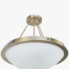Suspension ou plafonnier, Verre fumé & métal teinte laiton, H48 Skiey