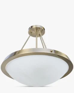 Suspension ou plafonnier, Verre fumé & métal teinte laiton, H48 Skiey