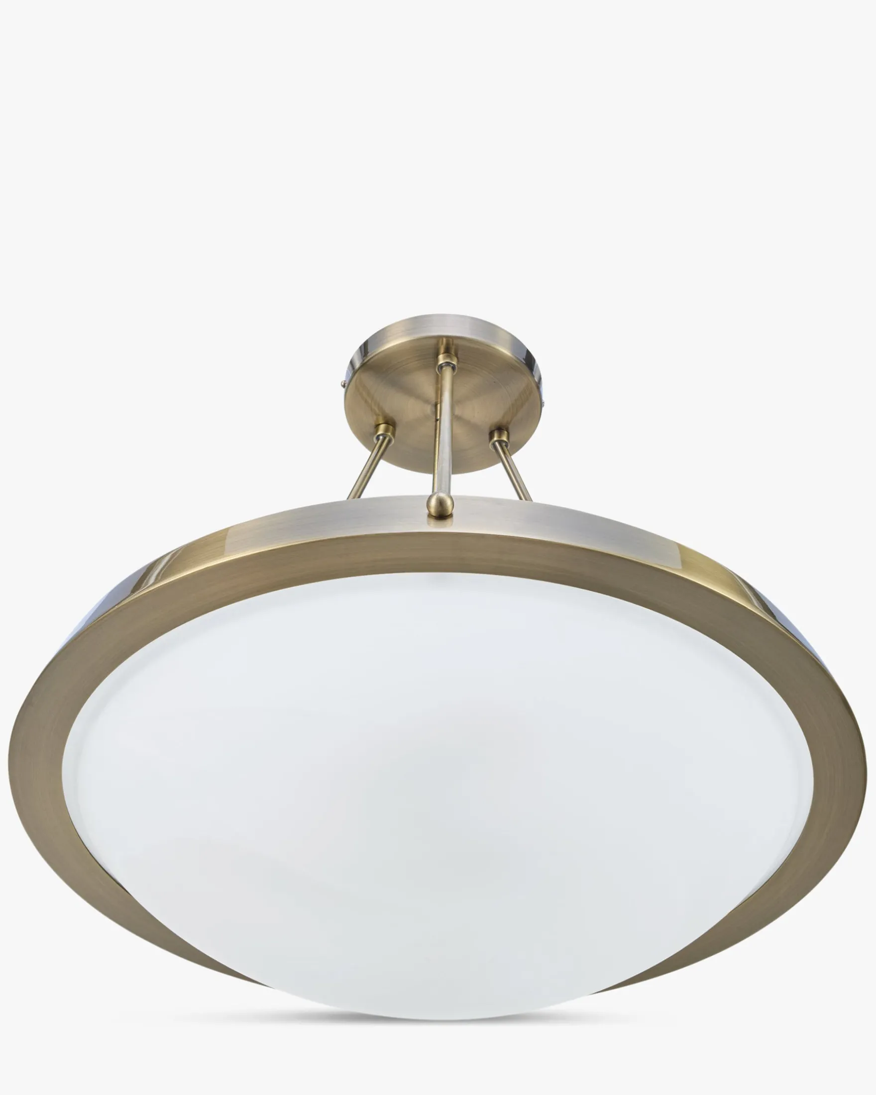 Suspension ou plafonnier, Verre fumé & métal teinte laiton, H48 Skiey