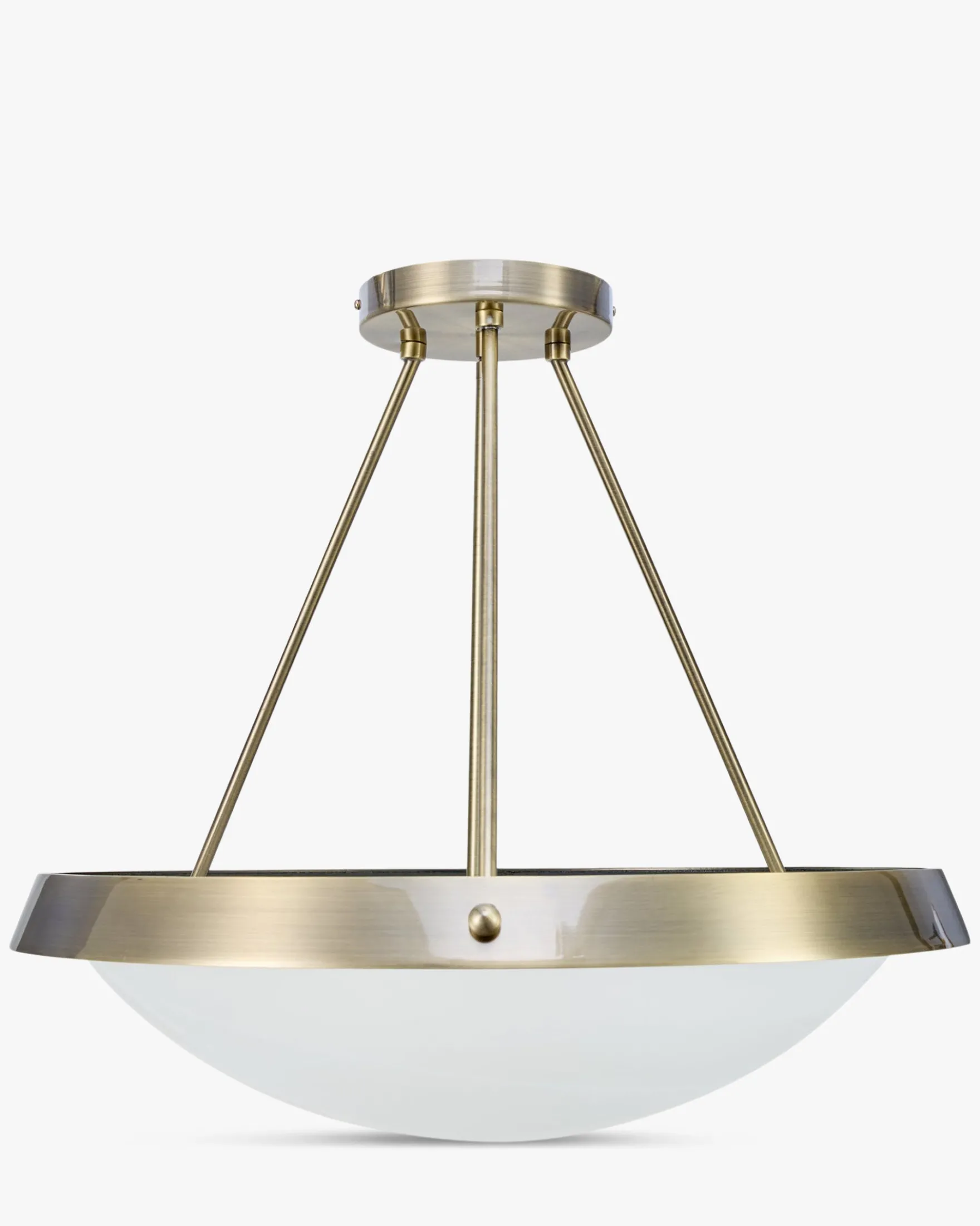 Suspension ou plafonnier, Verre fumé & métal teinte laiton, H48 Skiey