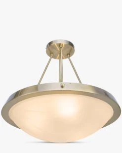 Suspension ou plafonnier, Verre fumé & métal teinte laiton, H48 Skiey