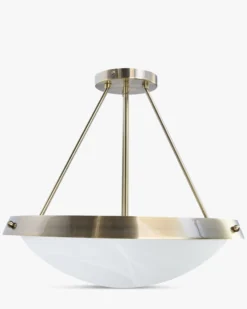 Suspension ou plafonnier, Verre fumé & métal teinte laiton, H48 Skiey