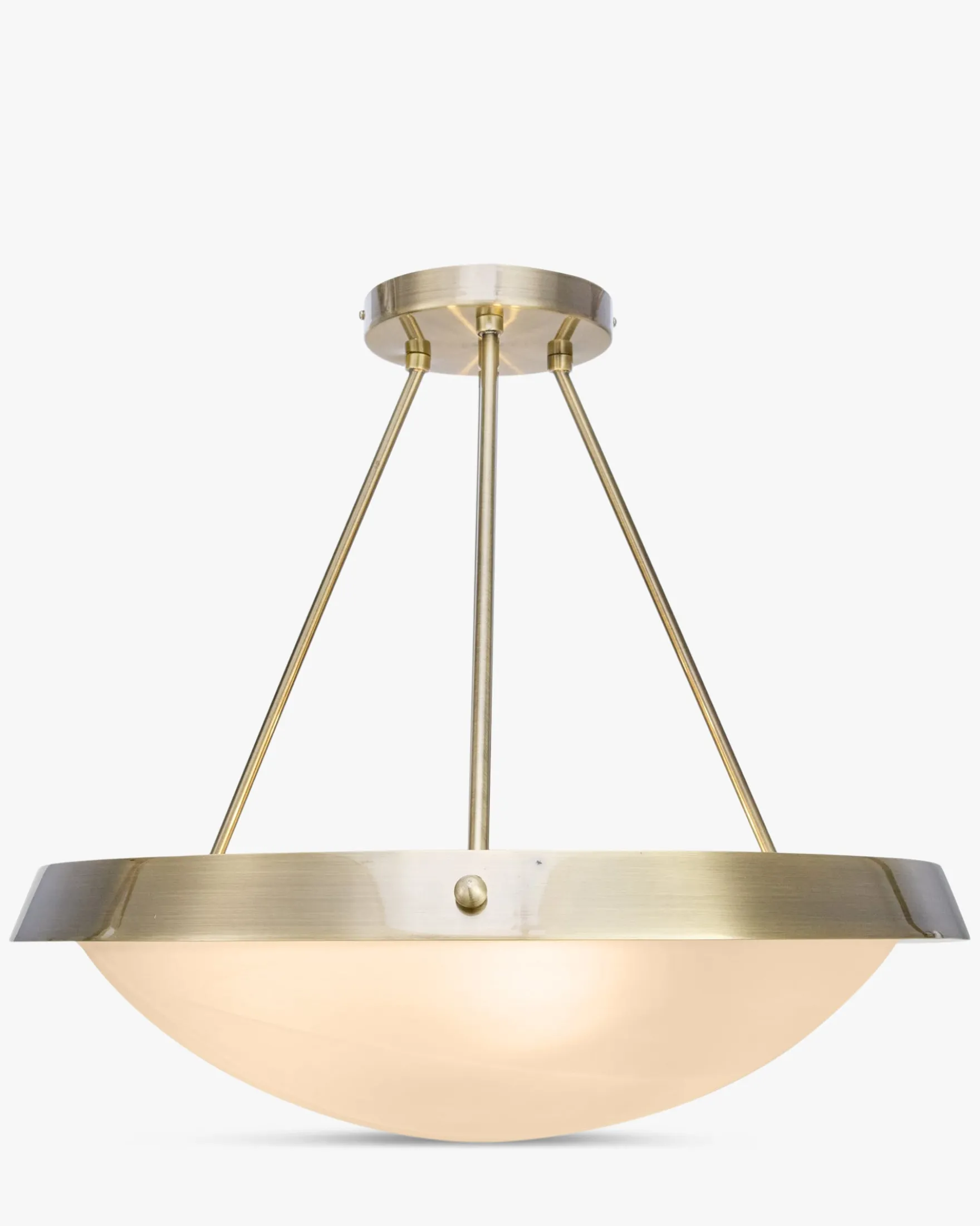 Suspension ou plafonnier, Verre fumé & métal teinte laiton, H48 Skiey