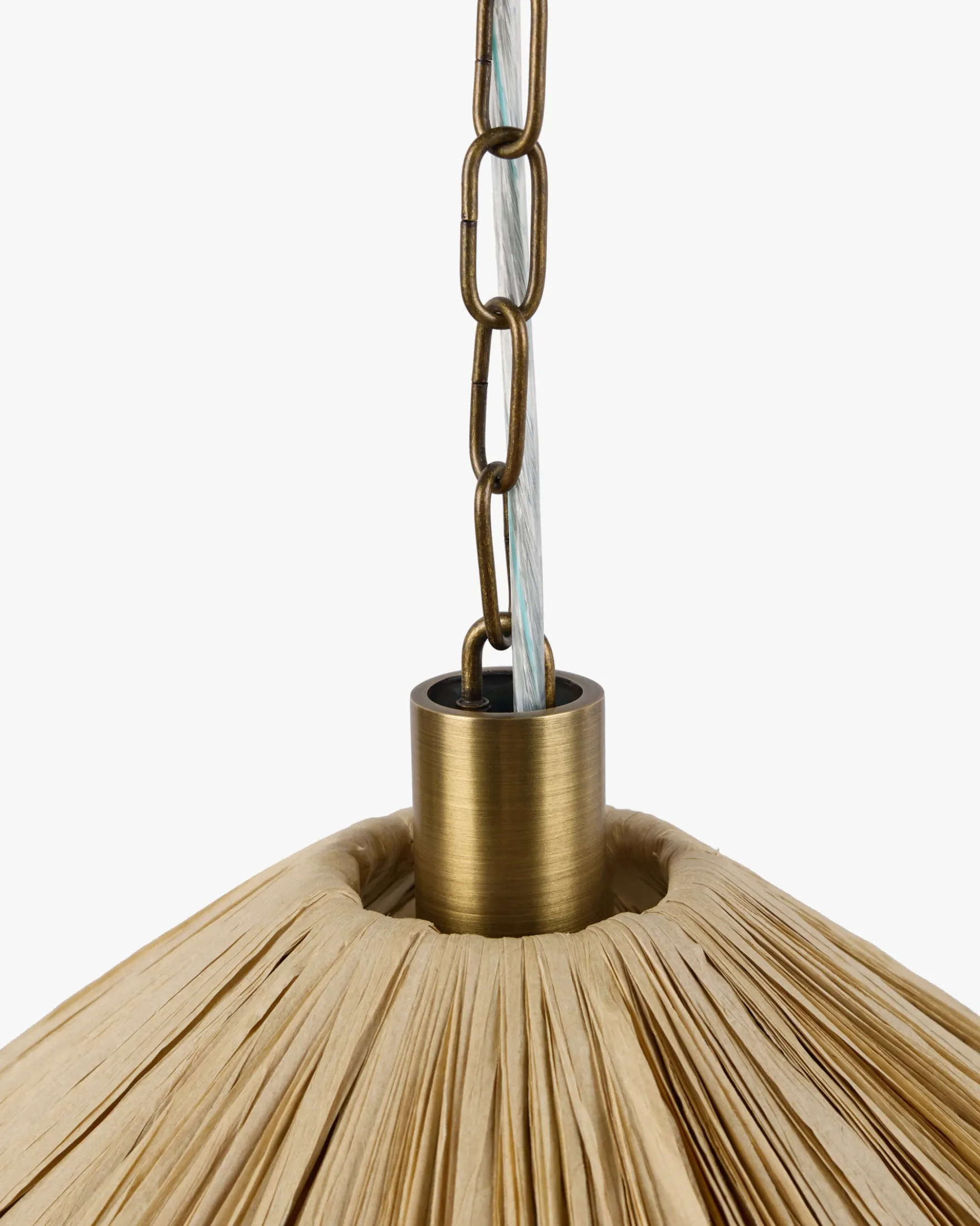 Suspension, Raphia & fer doré, ajustable Albane