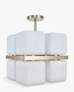Suspension, Verre blanc & laiton brossé Tokyo